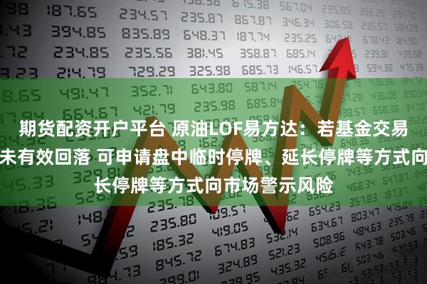 期货配资开户平台 原油LOF易方达：若基金交易价格溢价幅度未有效回落 可申请盘中临时停牌、延长停牌等方式向市场警示风险