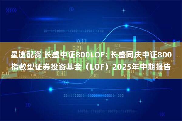 星速配资 长盛中证800LOF: 长盛同庆中证800指数型证券投资基金（LOF）2025年中期报告