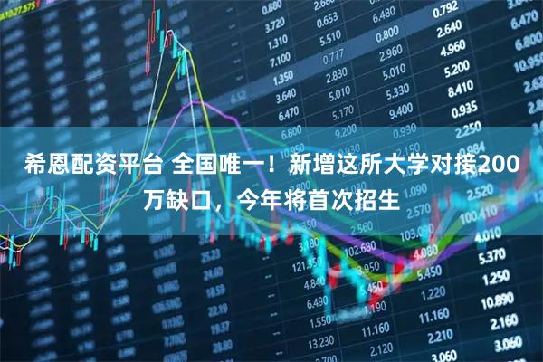希恩配资平台 全国唯一！新增这所大学对接200万缺口，今年将首次招生
